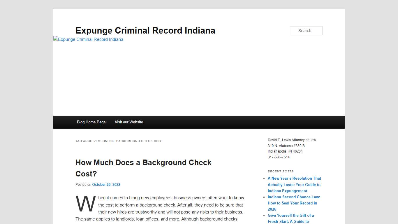 online background check cost Expunge Criminal Record Indiana
