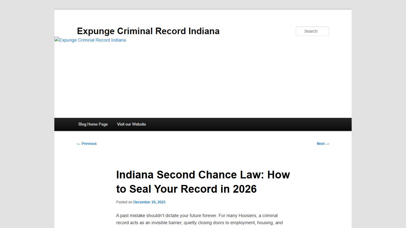 Indiana Second Chance Law: How to Seal Your Record in 2026 Expunge Criminal Record Indiana